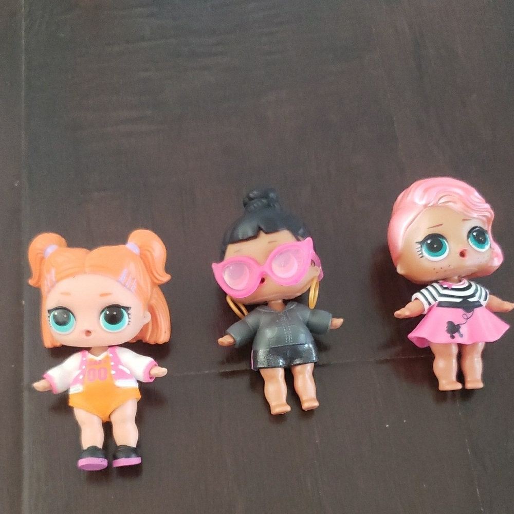 Set of Three Colorful Dolls